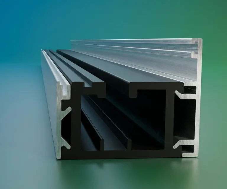 FlowDoors bottom track cross-section showing robust bottom-supported panel design